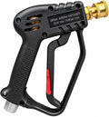 Professional Short Pressure Washer Gun – M22 14mm Inlet & 1/4" Quick Connect Outlet – Black